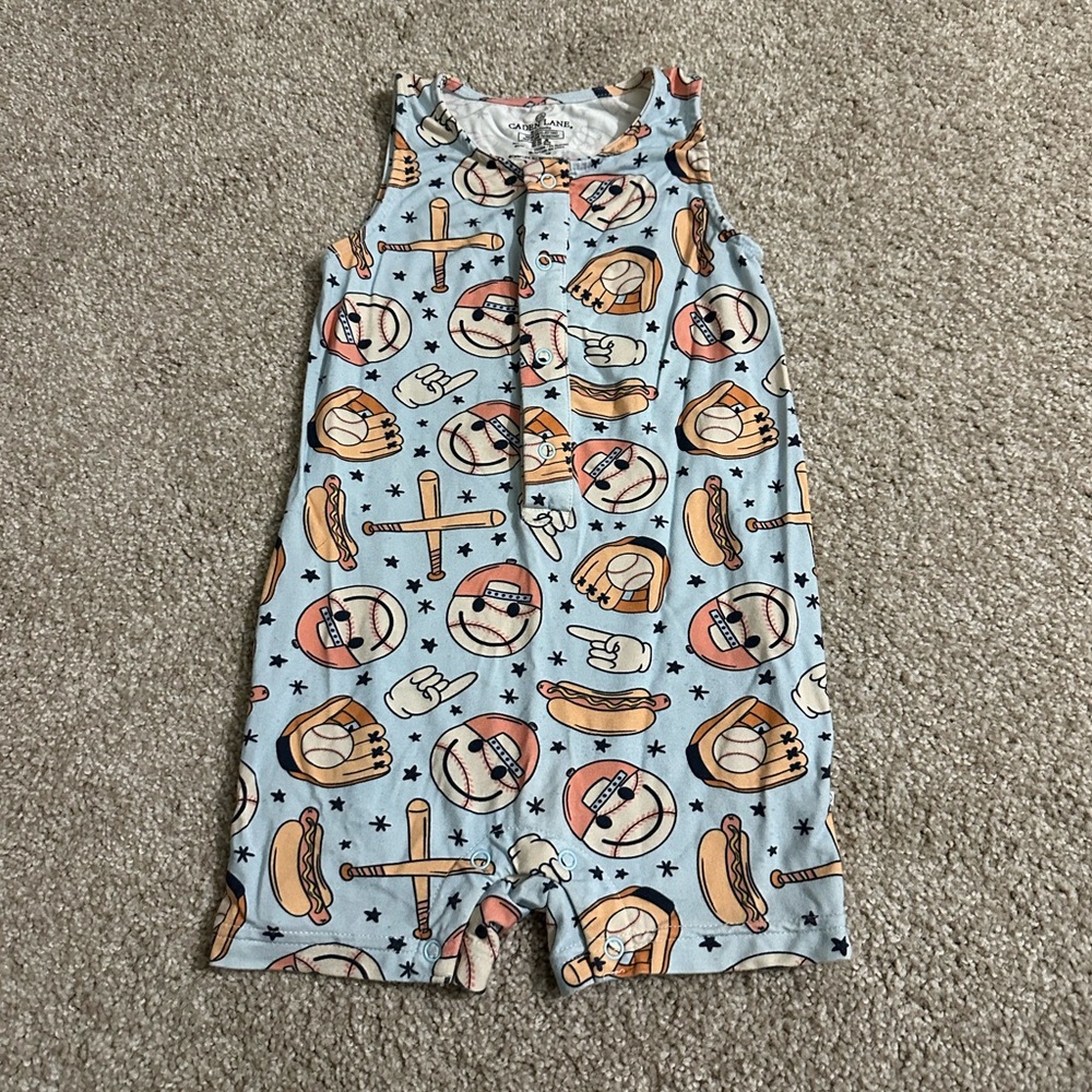 Caden Lane Baseball Romper 18-24month
